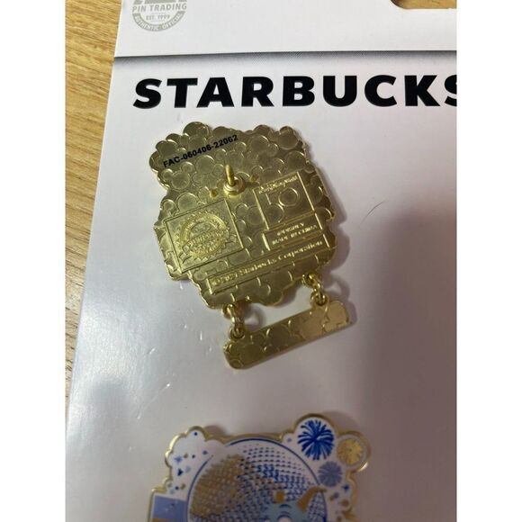 Disney Starbucks Pin Set Parks Icons Animal Magic Hollywood Epcot New with Card - Picture 7 of 10